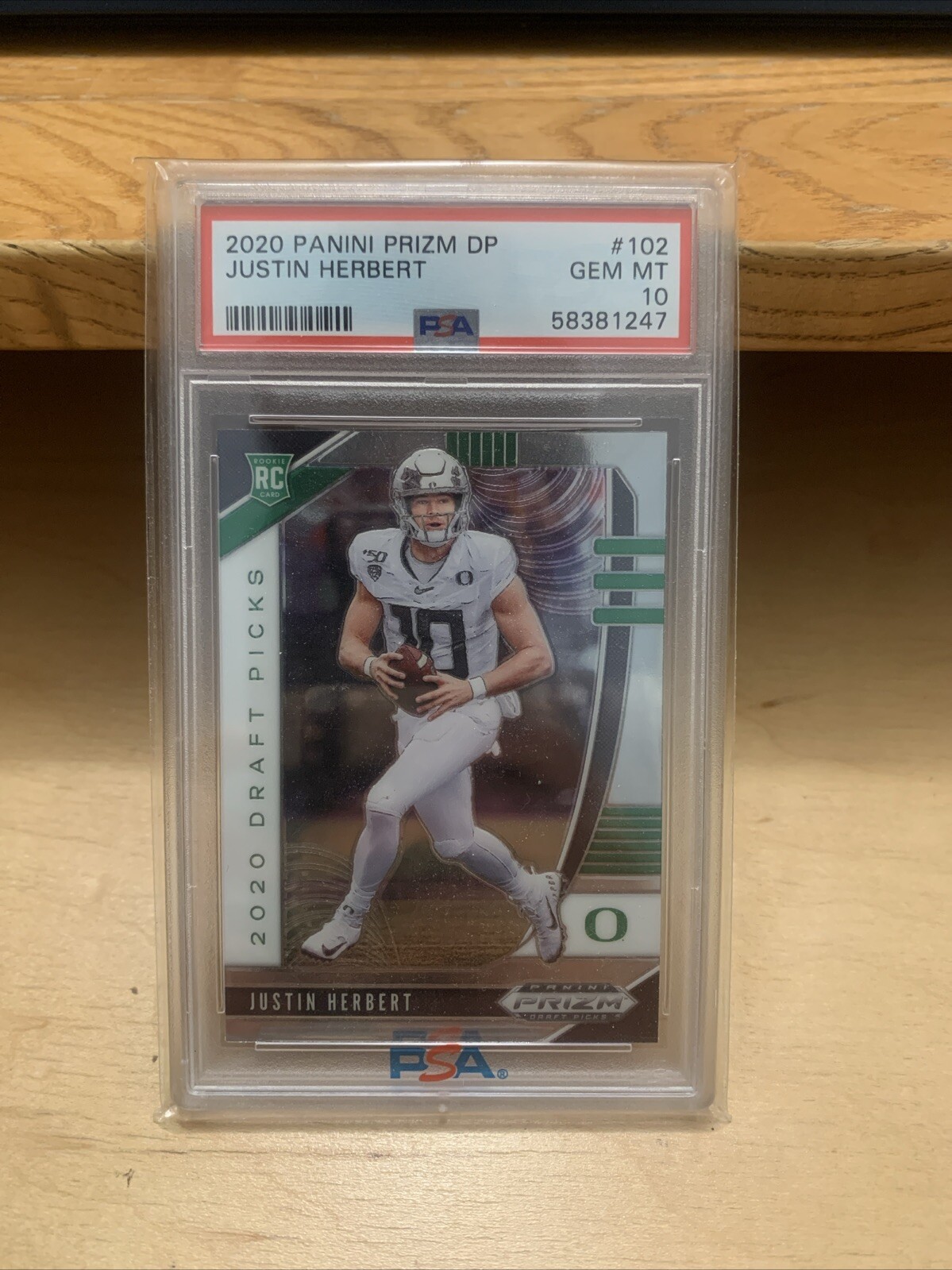 2020 Panini Prizm Draft Draft Picks Rookies #102 Justin Herbert (RC) PSA 10
