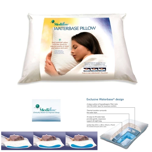 Mediflow Adjustable Waterbase Water Neck Pain Reduction Standard Pillow 51x71cm