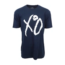 XO SKULL LOGO T SHIRT UNISEX ADULT TEE NAVY