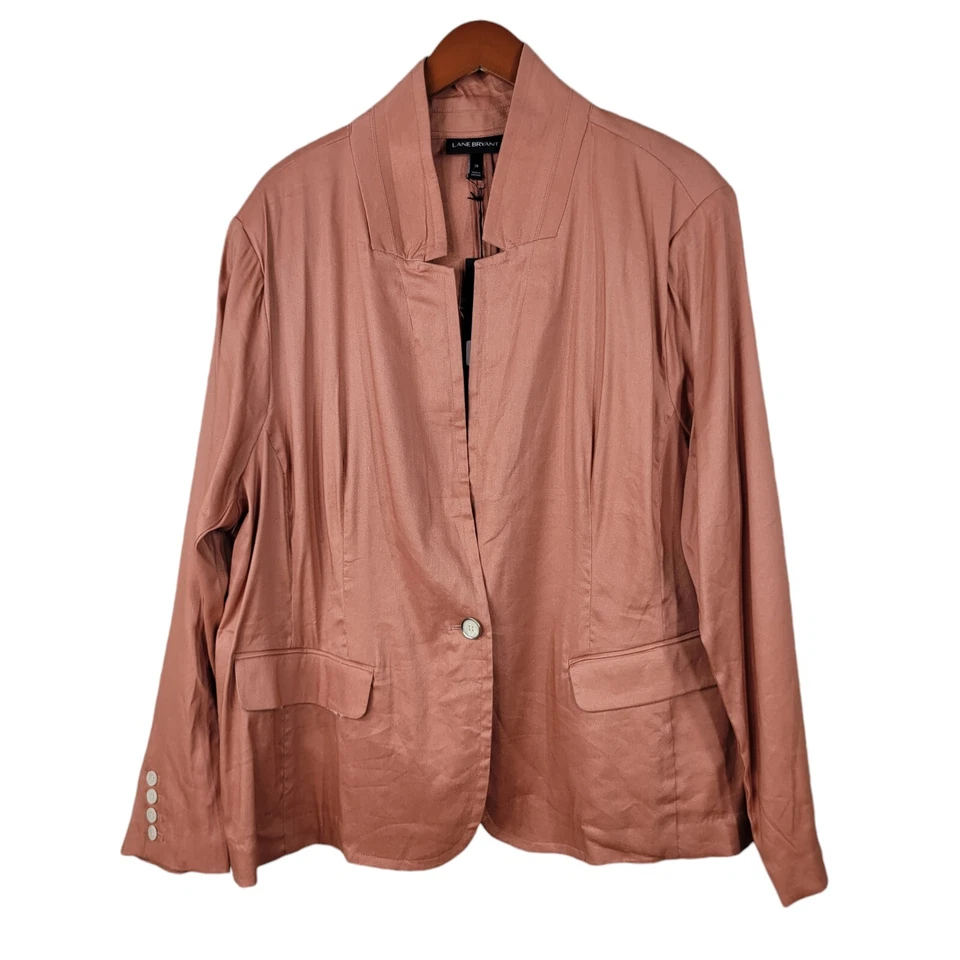 Nova Jaqueta Blazer Lane Bryant Plus Size 28 Laranja Queimado Profissional Feminina - Imagem 2 de 4