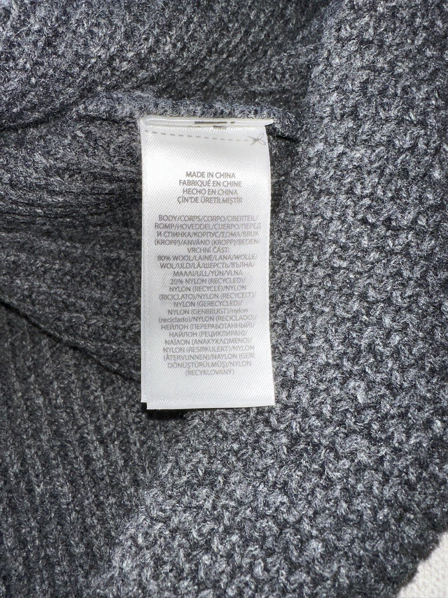 Polo Ralph Lauren Cárdigan Lana Punto Gofre M Mediano Gris Oscuro Hombre’s Nuevo
