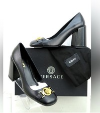 NIB Versace Vitello Black Heels Size 39