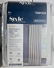Style Selections ANTON Rod Pocket Panels Blackout CREAM Texture 84” #3491224