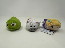 Genuine Disney Tsum Tsum Mini Plush Tangled Rapunzel & Pascal Chameleon &Maximus