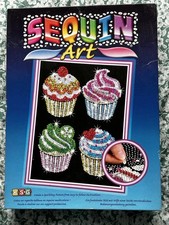 Sequin Art Cupcakes Completed Used