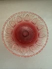 Red And Pink Pedestal Cake Or Serving Plate  Depression Glass