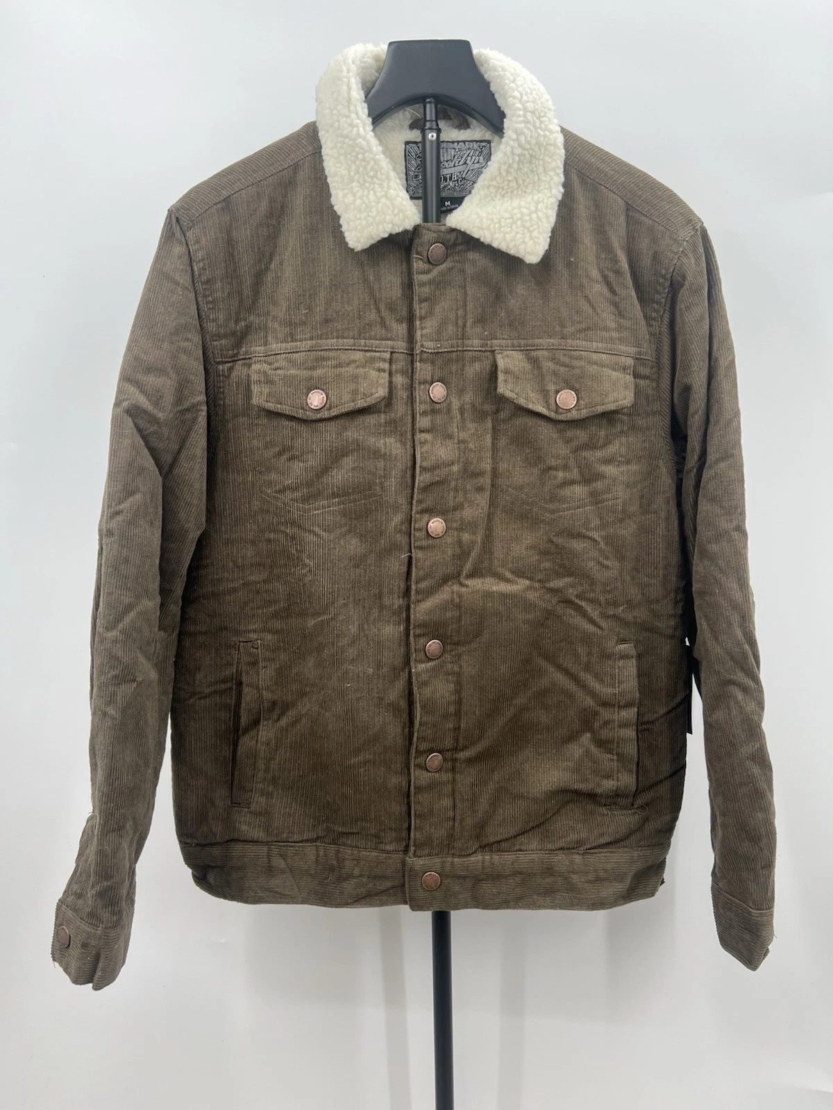 Brooklyn Cloth Brown Corduroy Sherpa Lined Trucker Jacket NWT - Size M image 1