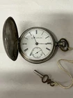 Antique 1889 Elgin National Key Wind Pocket Watch Champion Coin Silver *issues