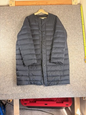 Jil Sander Down Coat Puffer Jacket Blue Minimal Quilted Long Size Woman 42