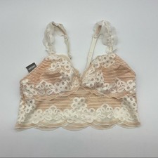 NWT Aerie Peach  White Colored Bralette