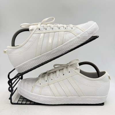 Adidas Honey Lo Triple Weiß Turnschuhe Größe UK 8 Herren Leder Low Top BB0890