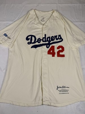 Los Angeles Dodgers Jersey Mens XL White Jackie Robinson 42 MLB