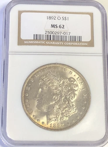 1892 O MORGAN "NGC MS62”- STUNNING CRISP WHITE & MIRRORS & HIGH POINTS💥🌈✅