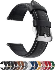 Adjustable 20mm Leather Watch Strap with Quick Release - Comfort Meets Style
