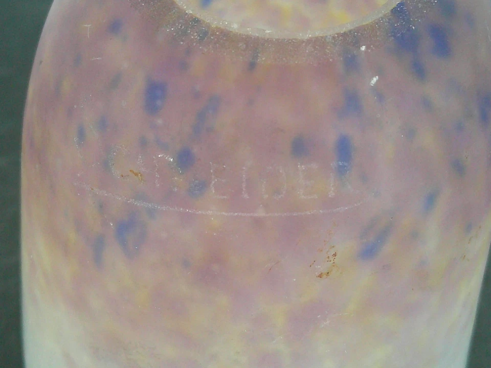 TULIPE ART NOUVEAU ART DECO EN PATE DE VERRE SIGNEE SCHNEIDER POUR LAMPE LUSTRE - Photo 1/4