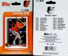 2025 Topps Retail Factory Sealed Baseball Baltimore Orioles Base MLB Team Set. 1