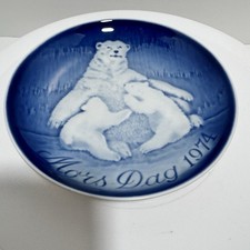 1974 Bing & Grondahl B&G Mother's Day Mors Dag Plate Denmark Polar Bears Limited