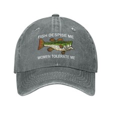 CARBS Funny Fishing Cap Fish Despise Me Women Tolerate Me Cap Women Baseball ...