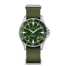 HAMILTON Khaki Navy Scuba H82375961 Green Auto Stainless Mens Watch New in Box