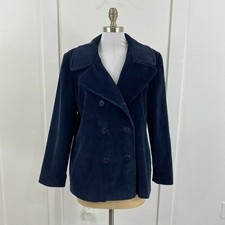 Jonathan Michael Women's Corduroy Jacket Medium Navy Equestrian Blazer USA Made