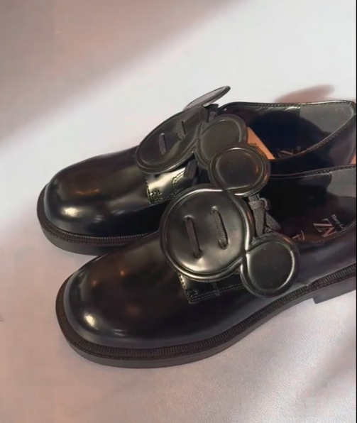 ZARA WOMAN NWT FW25 LEATHER LACE-UP MOCCASINS HARRY LAMBERT DISNEY