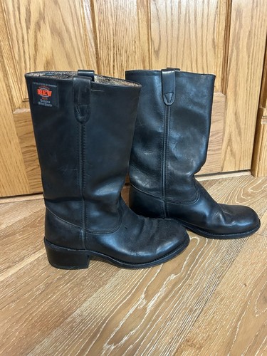Rev Gear Authentic Biker Boots Black Leather