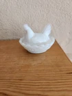 Vintage Westmoreland Milk Glass Hen On Nest Mini