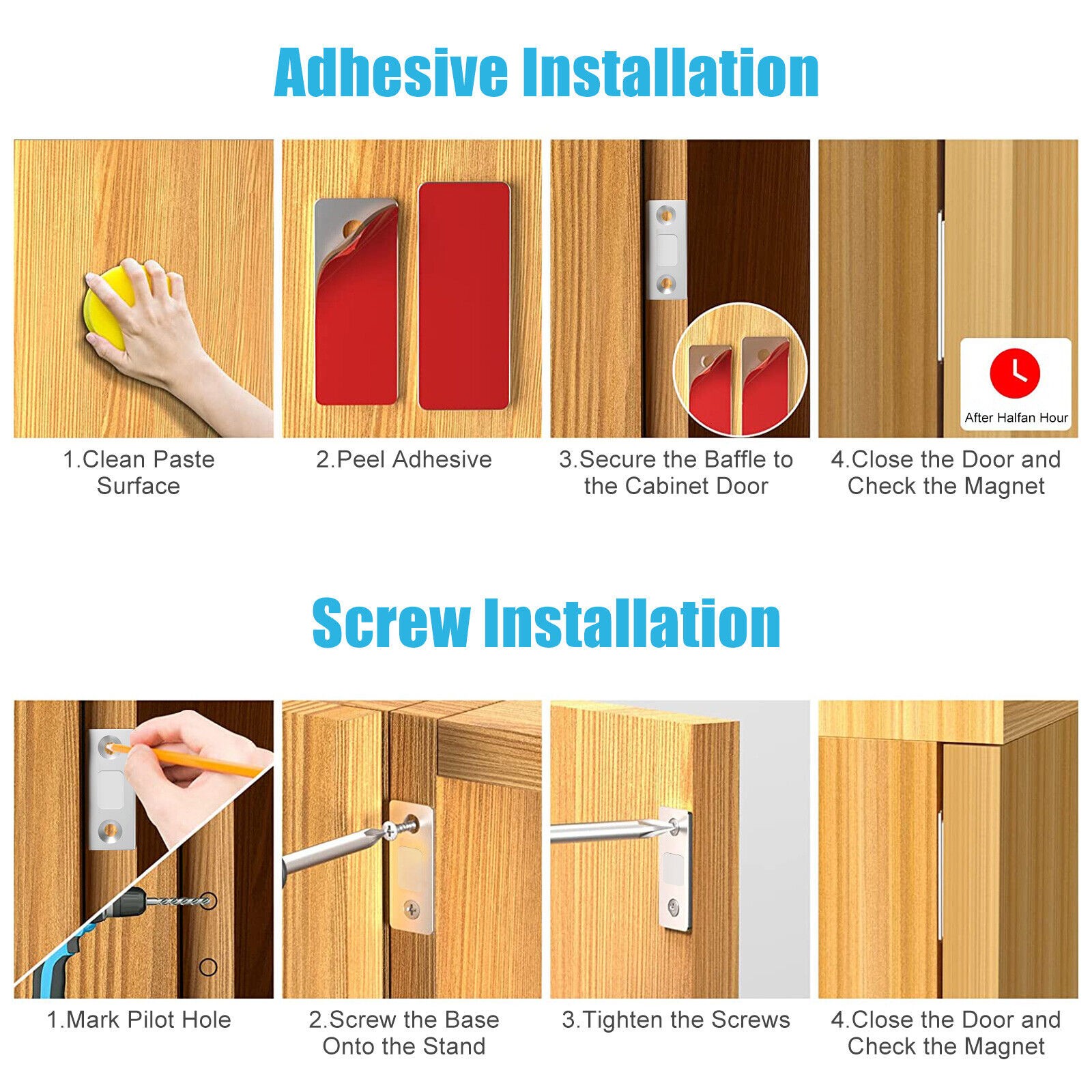 Lot Strong Magnetic Door Closer Cabinet Catch Latch Cupboard Closures Accs