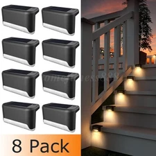 8 Pack Solar LED Deck Lights Outdoor Garden Patio Railing Decks Path Lighting