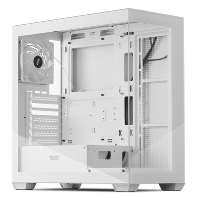 ATX MidTower PCGehäuse, vorinstallierter PWMLüfter ohne LED, VollbildDoppelse...