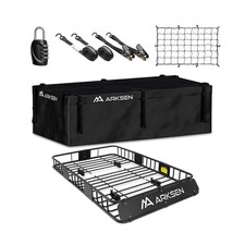 ARKSEN 64" x 39" x 6" Roof Rack Cargo Basket with Extension, Waterproof Bag, ...