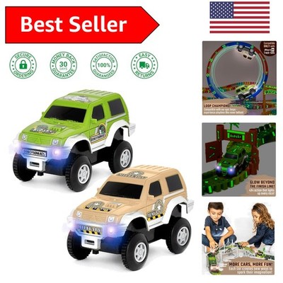 Battery-Powered Dinosaur Jeeps for Race Tracks - Fun and Engaging Toy Set