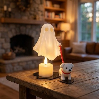 Novelty Ghost Dog Lamp Spooky Halloween Night Light Cute Desktop Figure Decor