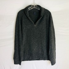 J. Crew Men's Size Large Lambs Wool Mock Neck Gray Pullover Sweater