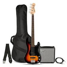 Squier Affinity Series PJ Bass Pack With Fender Rumble 15G Amp 3-Color Sunburst