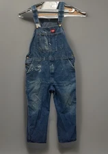 Dickies Dungarees Adult 42x28 Blue Overalls Bib Denim Work Wear Carpenter Mens