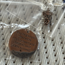 2024 Graduate May He Give You The Desires of Your Heart Silver Keychain