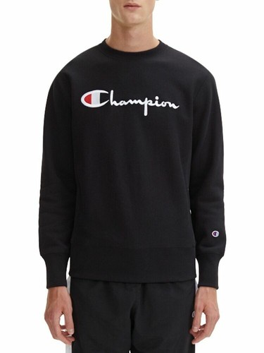 FELPA CHAMPION UOMO 212576 F18 KK001 NERO BLACK GIROCOLLO FELPATA NUOVA  ORIGINAL | eBay