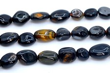6-8MM Blue Tiger Eye Pebble Nugget Grade AA Genuine Natural Loose Beads