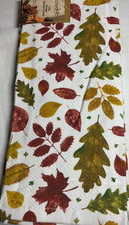 COLORDRIFT KITCHEN TOWELS 2 LEAVES RED GREEN GOLD 18 X 28 100 COTTON NIP