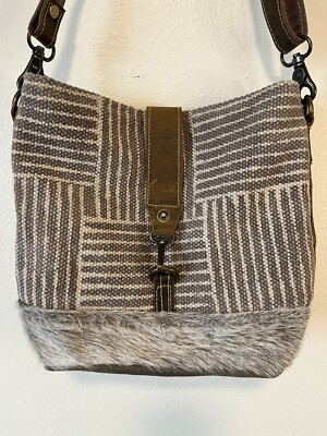 Myra Bag Goodweave Crossbody Canvas & Cowhide Leather