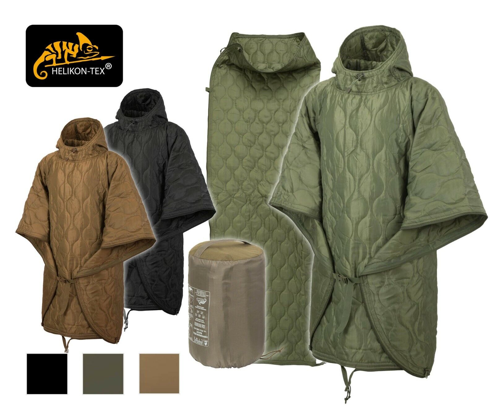 Helikon-Tex SWAGMAN ROLL BASIC PONCHO Woobie Coat Liner Sleeping Bag  Survival