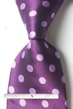 Classic Polka Dot Pink Purple 100 JACQUARD WOVEN Silk Men's Necktie Tie