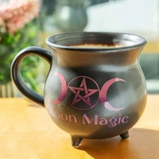 Pacific Giftware Moon Magic Witch Cauldron Glazing Ceramic Porcelain Coffee Mug
