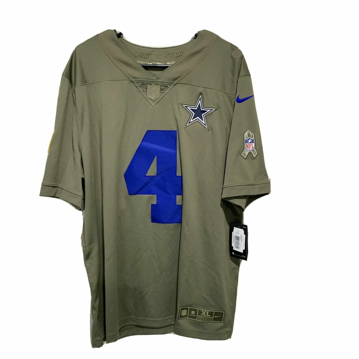 NFL Dallas Cowboys Salute to Service (Dak Prescott) Men's Limited Football  Jersey