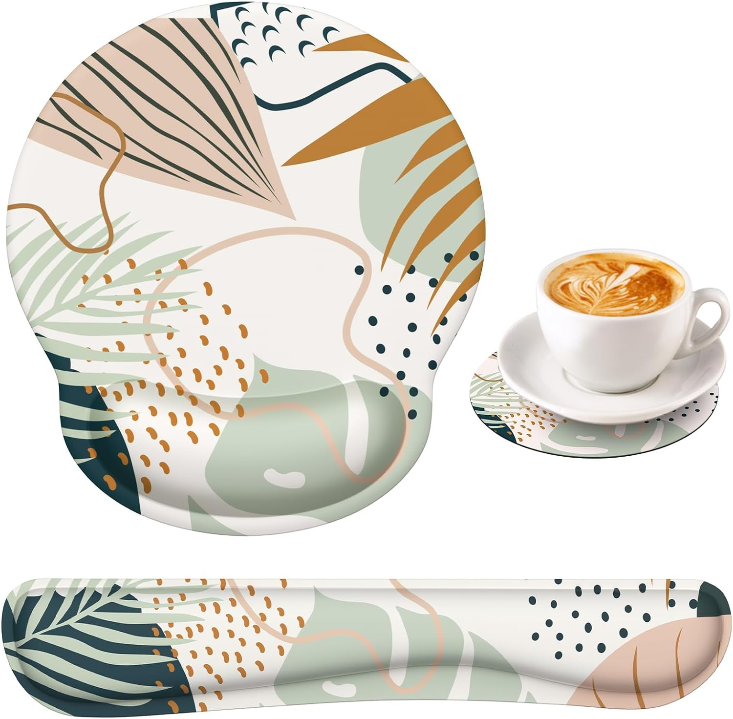 Ergonomic Mouse Pad with Wrist Support and Non-Slip Keyboard Wrist Rest Set