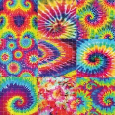 TIE DYE Spirals BLOTTER ART perforated sheet paper psychedelic art