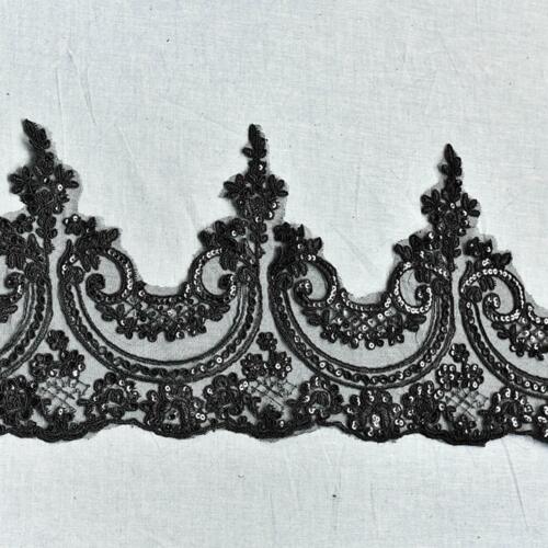 24CM*1 Yard Delicate Embroidered Flower Sequin Lace trim Wedding/sewing/Dress - Picture 11 of 23