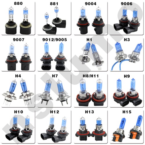 2x White 6000K 27W/55W Xenon High Low Beam Halogen Headlight DRL Fog Light Bulbs - Picture 1 of 19