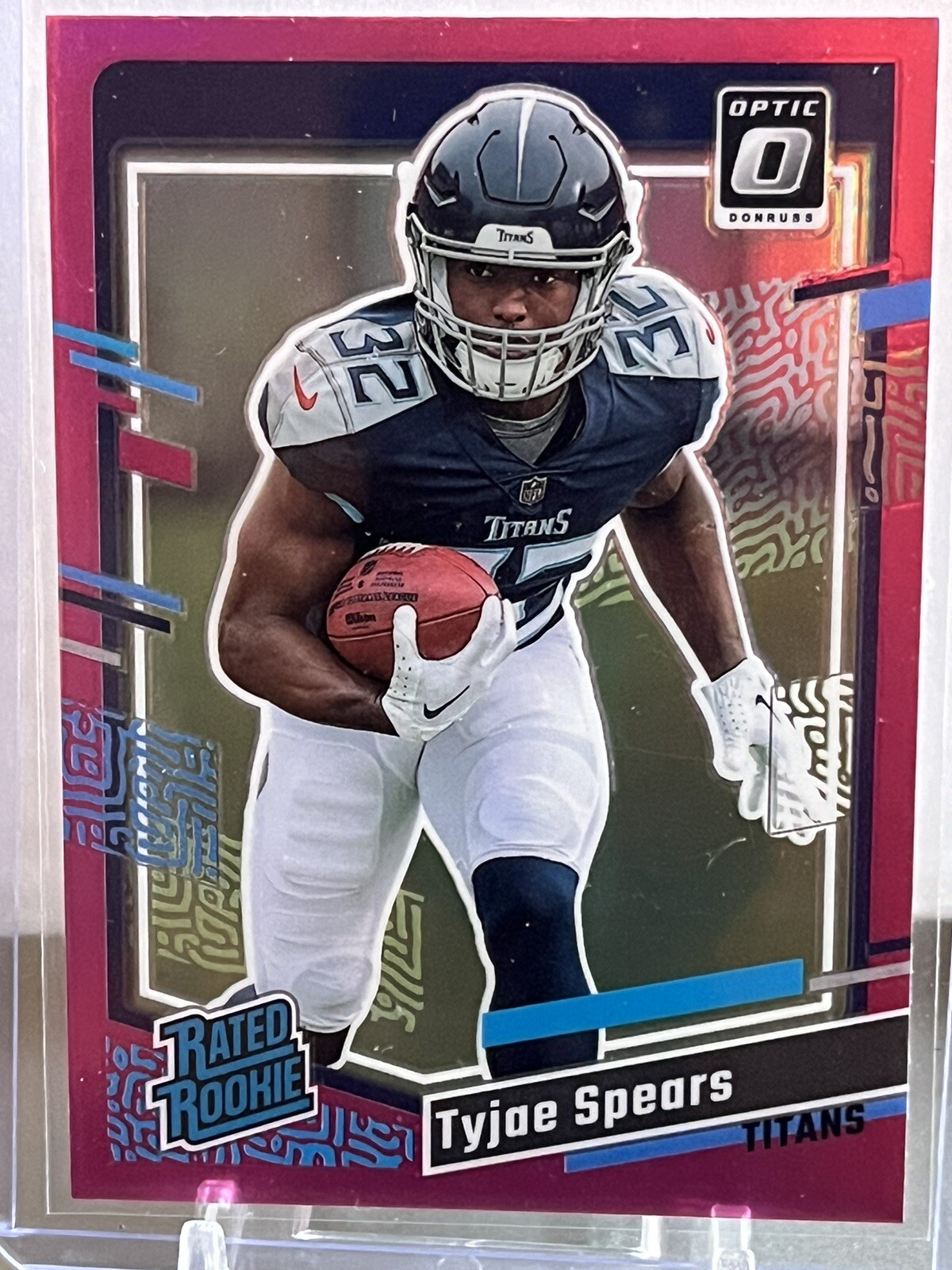 2023 Panini Donruss - Rated Rookie Optic Preview Pink Prizm #396 Tyjae Spears